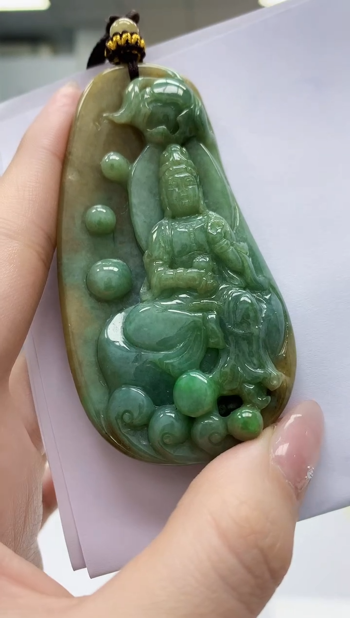 【闪购商品】定制翡翠未镶嵌4969jw-毛货挂件11