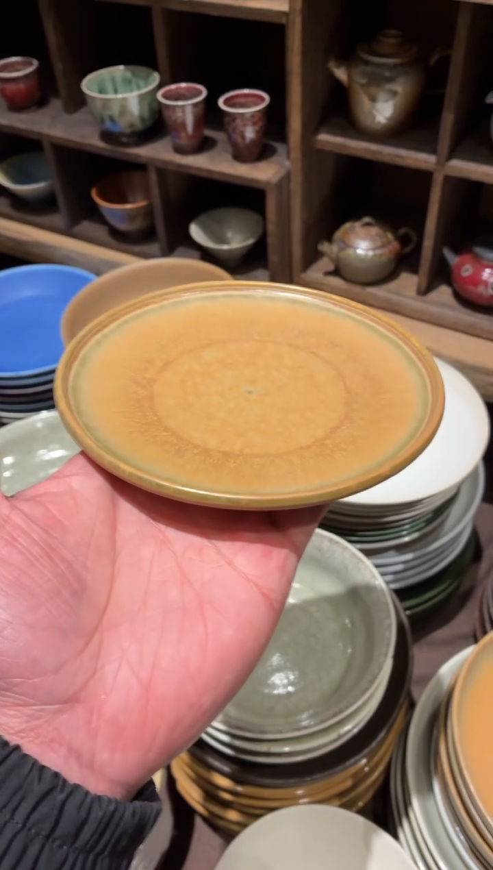 瓷片5寸手工黄流沙小i碟（福利款）