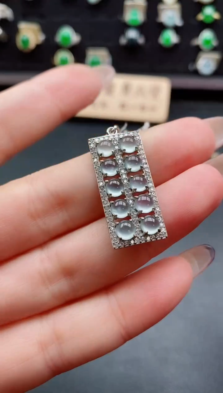 吊坠(不含链)银S925镶嵌翡翠1