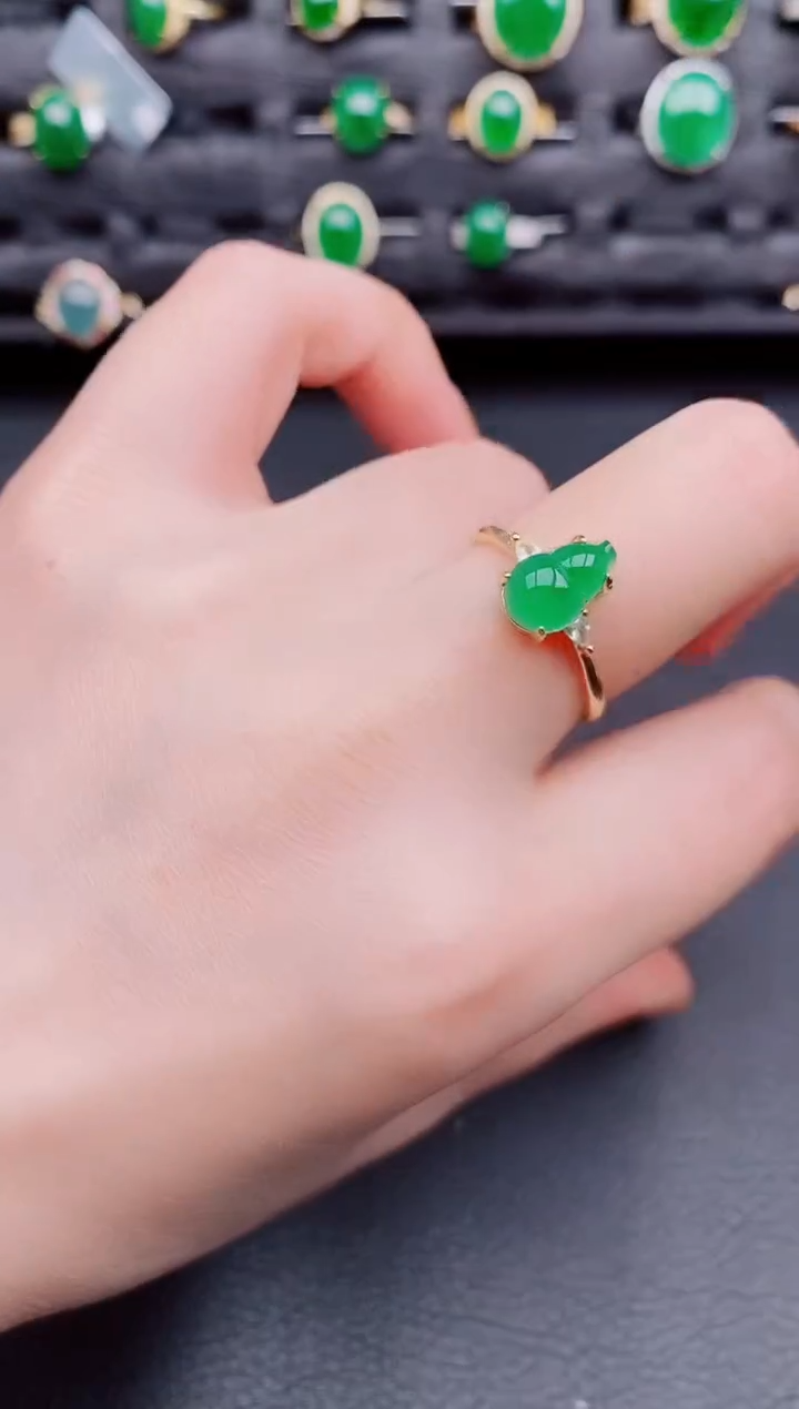 【闪购商品】翡翠戒指银S925镶嵌天然a货翡翠232