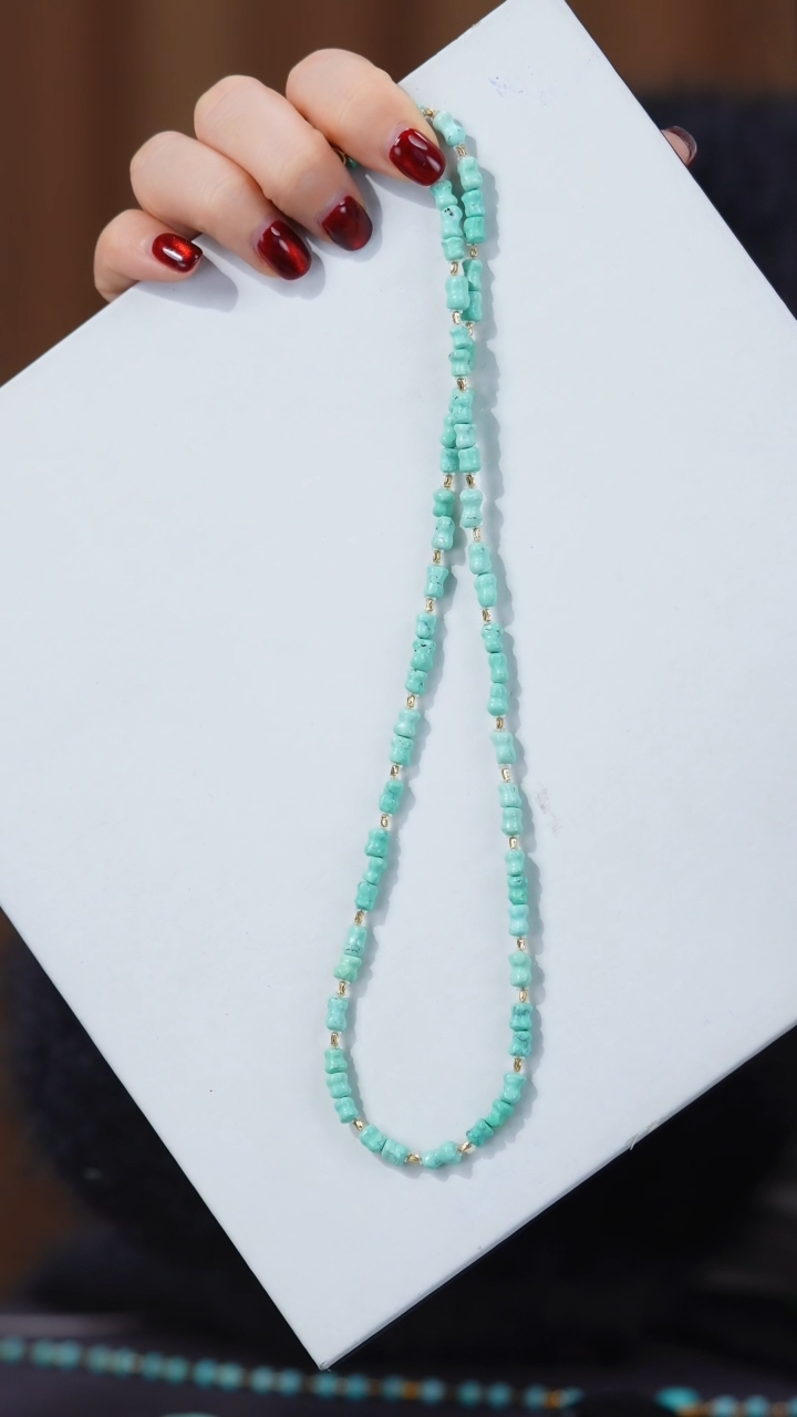 【闪购商品】绿松石项链18K金镶嵌1