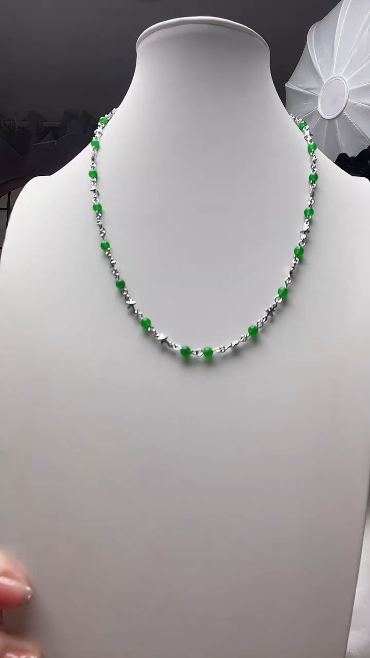 【闪购商品】翡翠颈饰银S925镶嵌银满天星