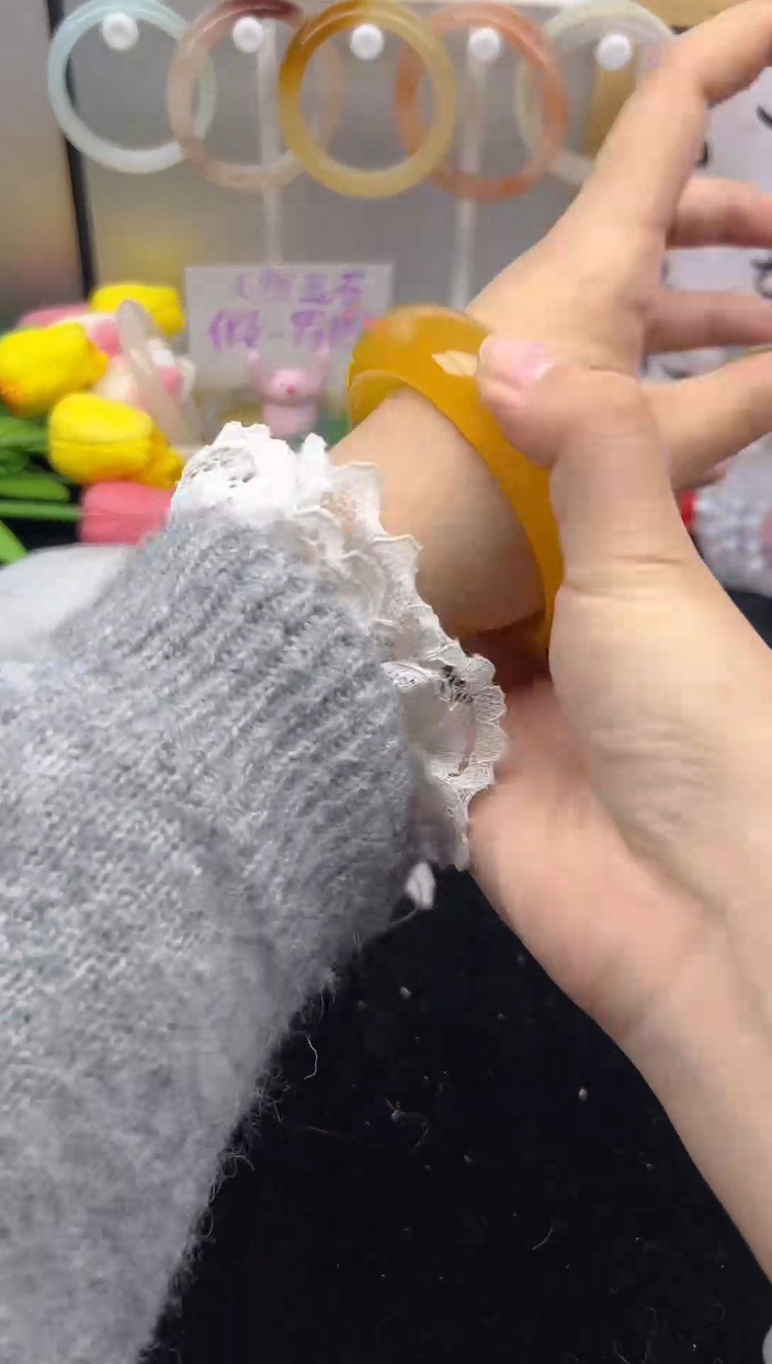 【闪购商品】石英质玉（黄龙玉）手镯未镶嵌83