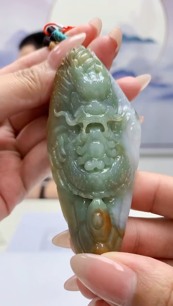 【闪购商品】定制翡翠未镶嵌4812MM-毛货挂件23