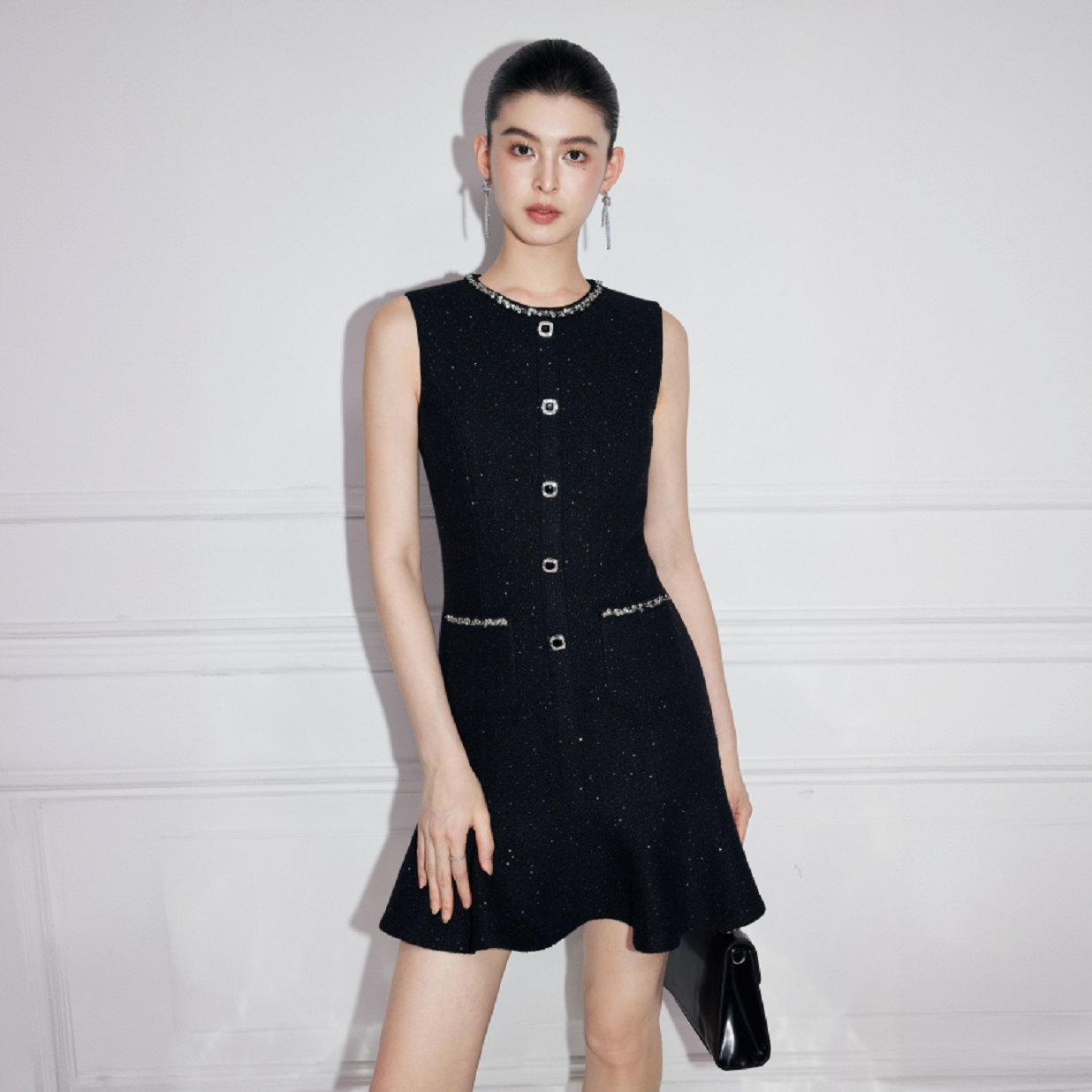 【达人专属】Mandy Zhang背心裙法式无袖碎花收腰连衣裙QZ6317