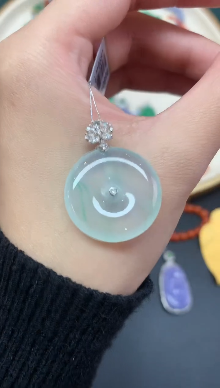 【闪购商品】翡翠吊坠(不含链)18K金镶嵌吊坠A69|12000