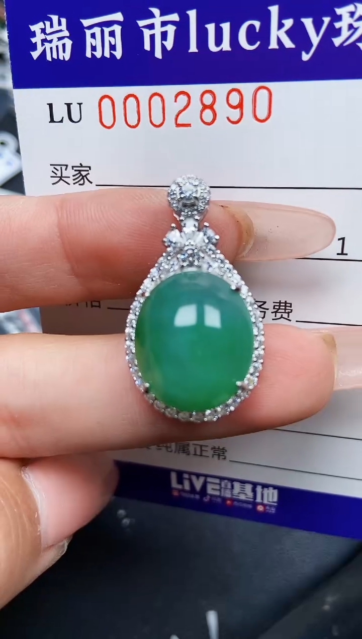 【闪购商品】翡翠颈饰银S925镶嵌2890