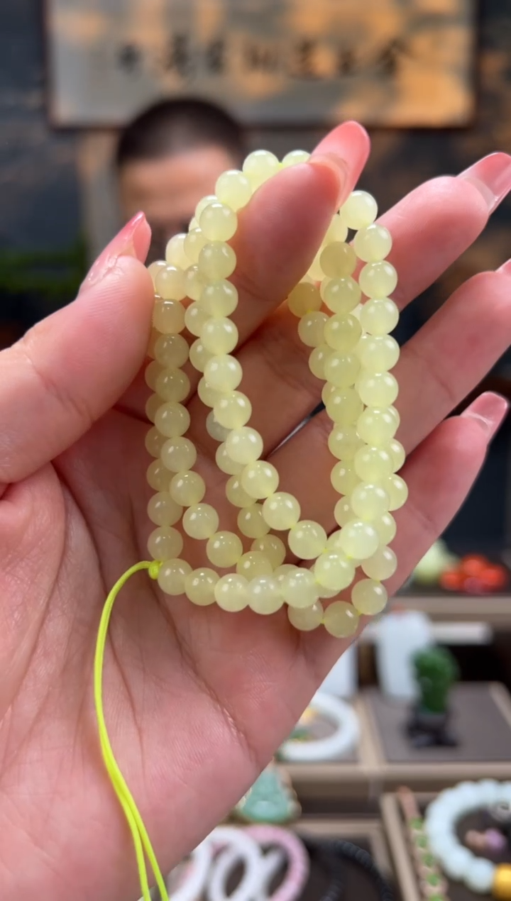 【闪购商品】和田玉长链未镶嵌黄口卡6mm