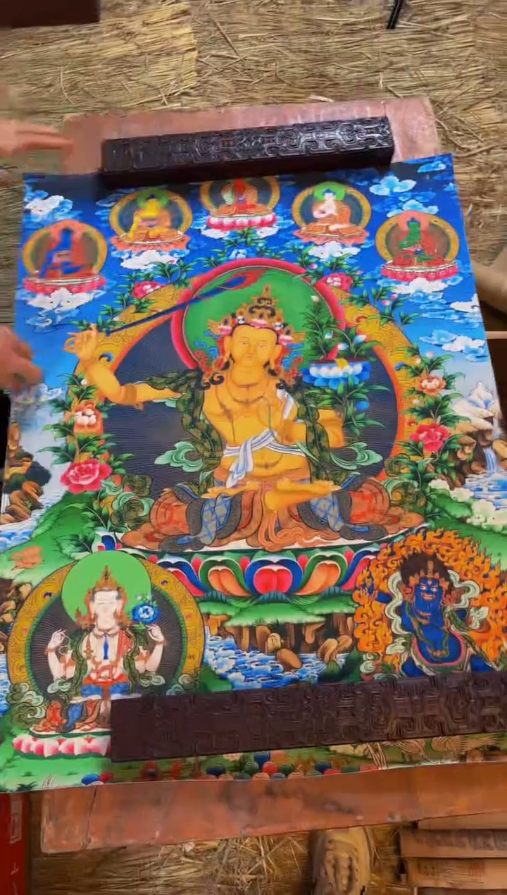 装裱画精品手绘唐卡链接--A151