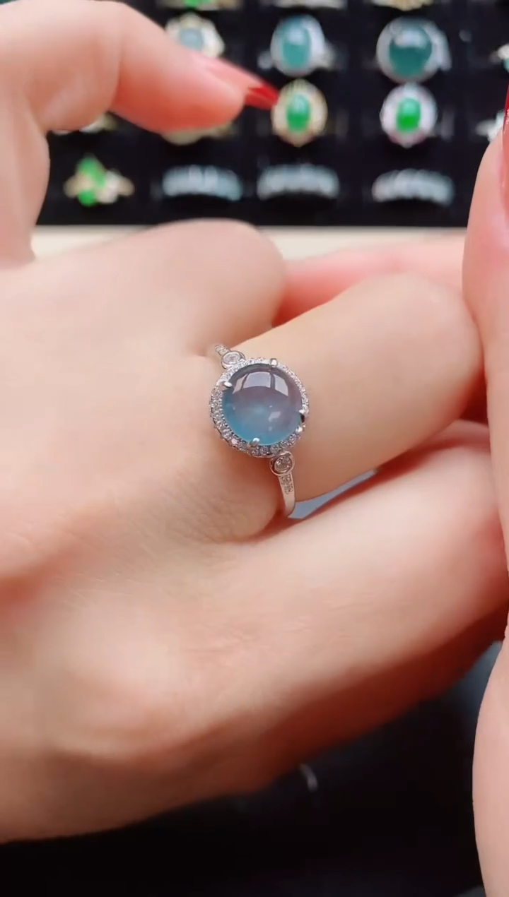 【闪购商品】翡翠戒指银S925镶嵌508505
