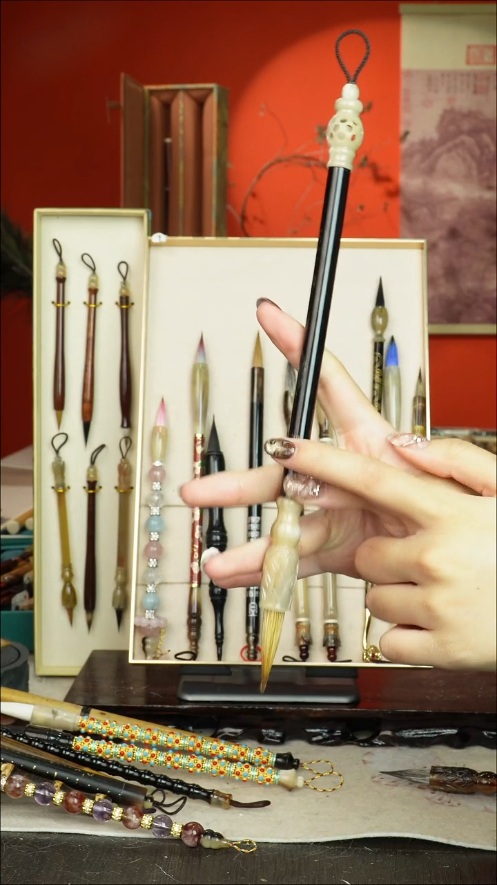 242号闪孤品高货毛笔链接 清水试笔 蘸墨不退