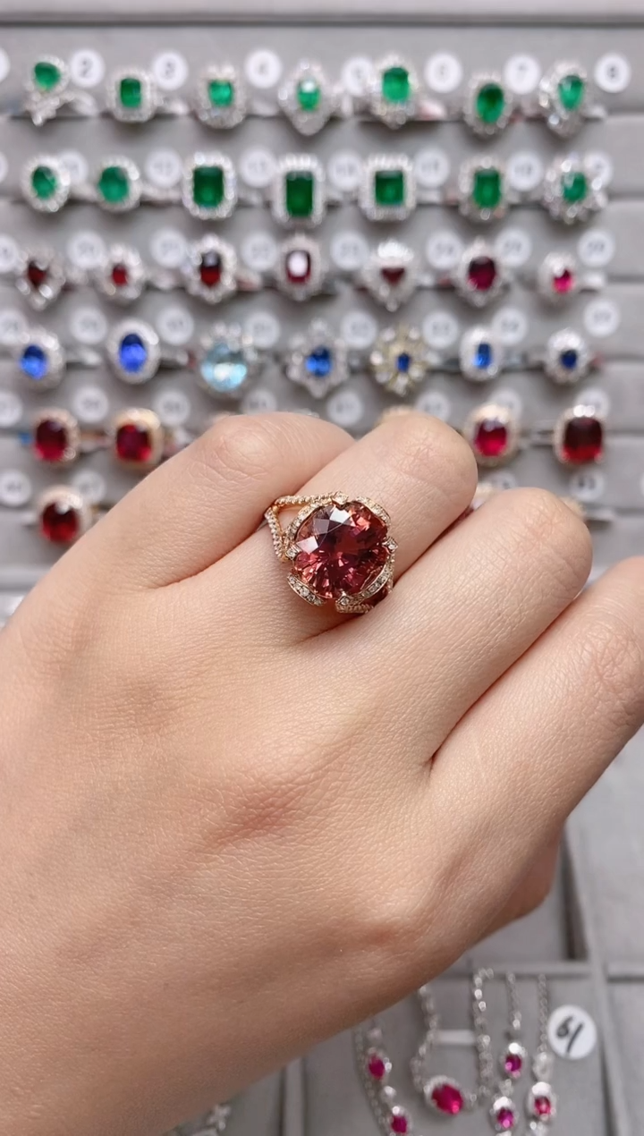 【闪购商品】碧玺18K金戒指18K金镶嵌.