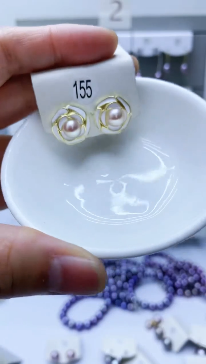 【闪购商品】淡水珍珠耳饰银S925镶嵌155