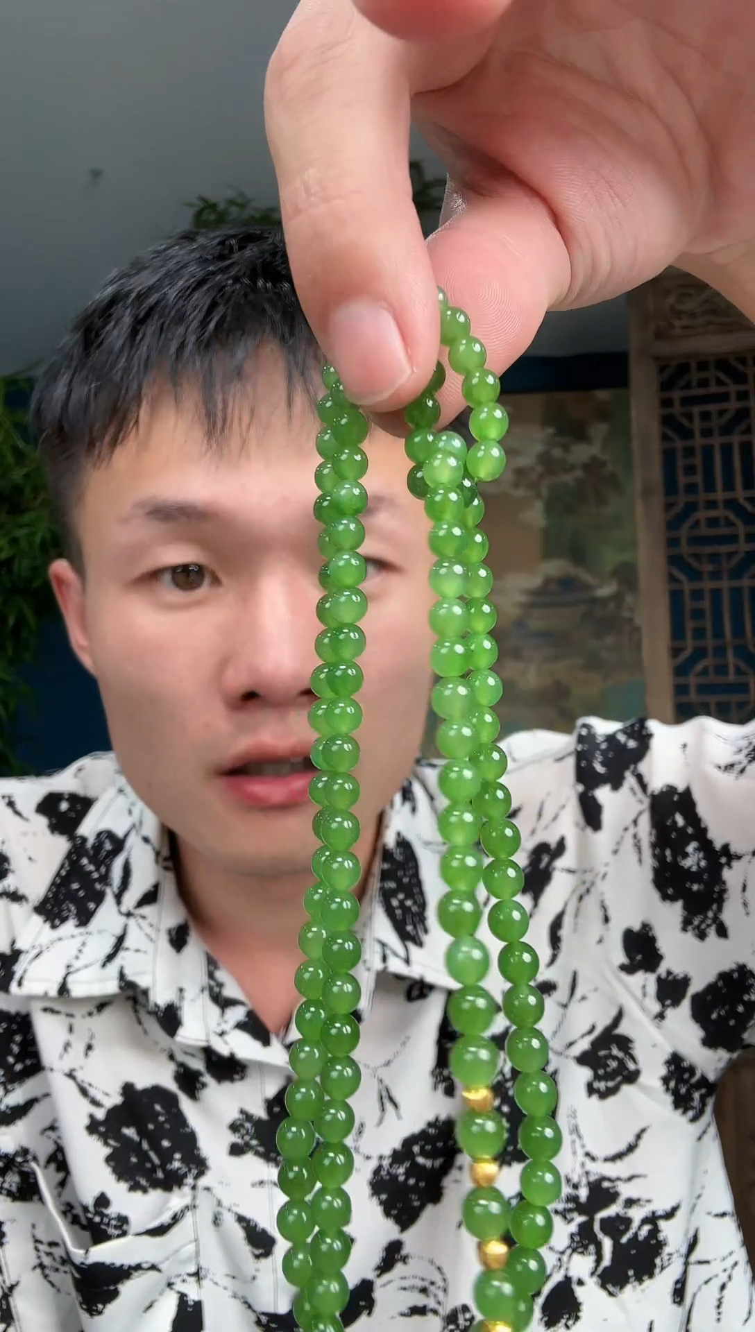 和田玉银S925镶嵌项链碧玉项链