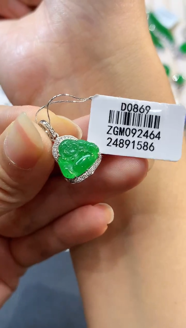 【闪购商品】翡翠18K金镶嵌吊坠(不含链)GM0869多样性发其一