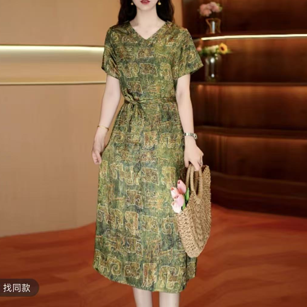 956（枯木逢春）高端订制连衣裙 休闲女士夏季复古宽松