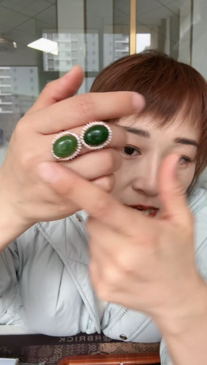 【闪购商品】和田玉戒指银S925镶嵌戒指多样性发一个