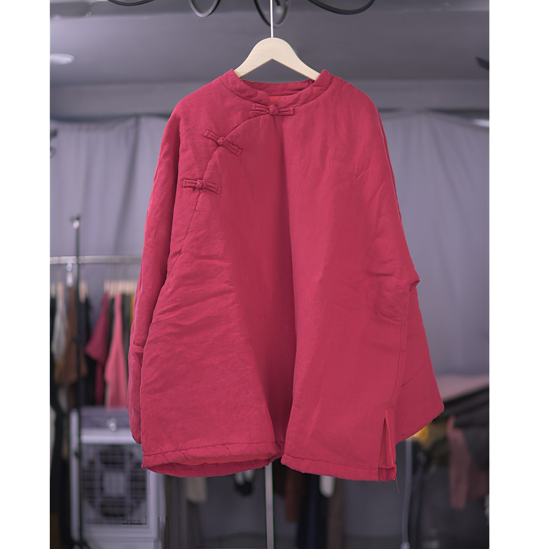 1850 汉麻斜襟盘扣 棉衣（衣长71 胸围132）