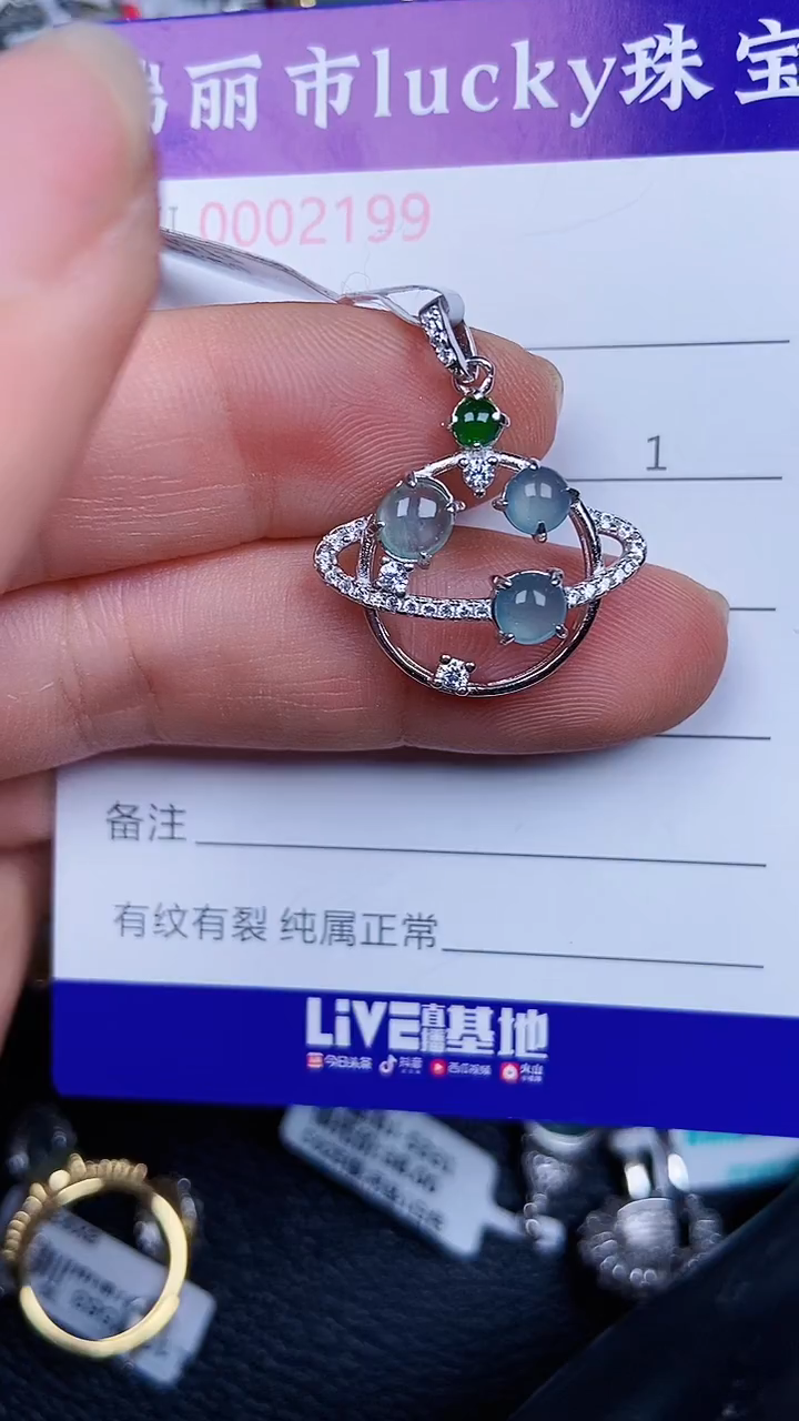 颈饰银S925镶嵌翡翠2199