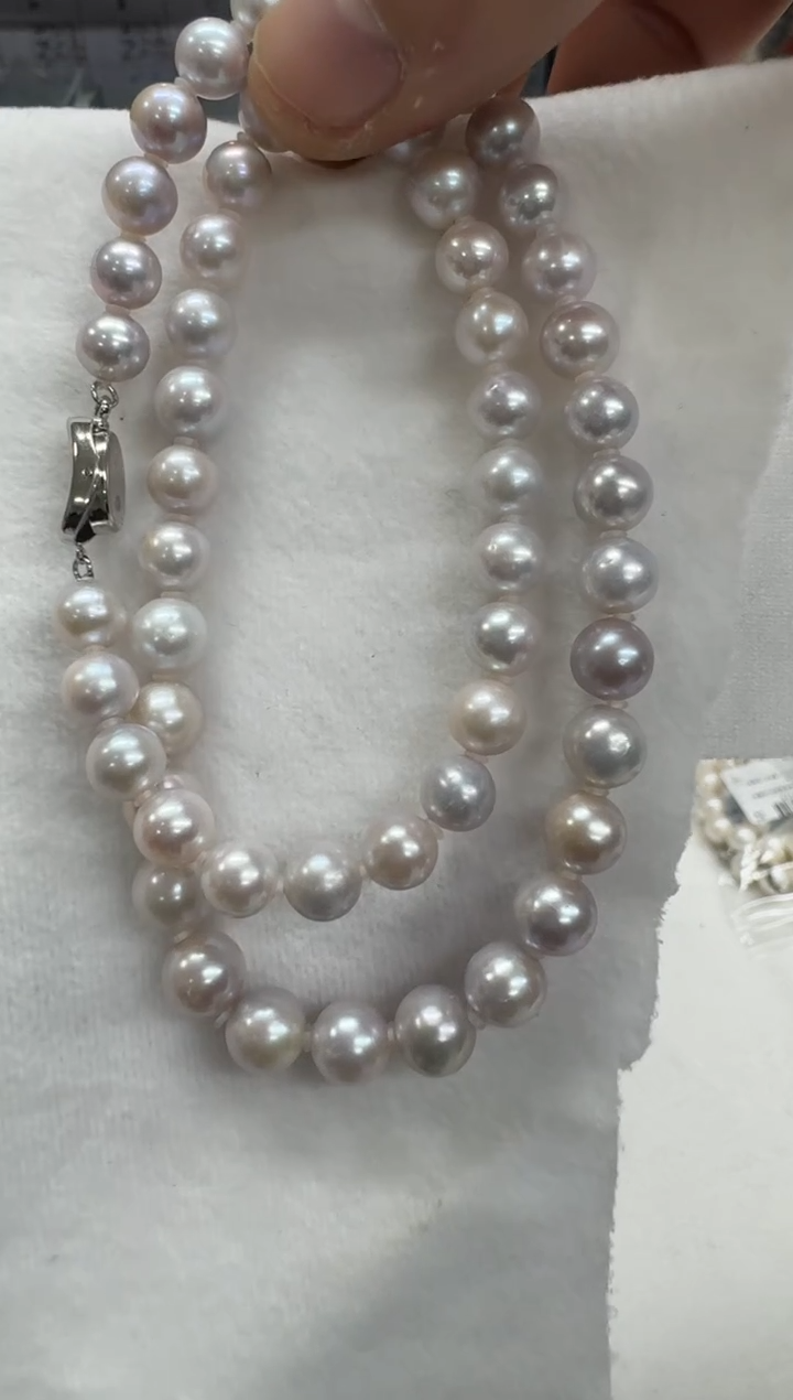 【闪购商品】淡水珍珠项链银S925镶嵌8mm