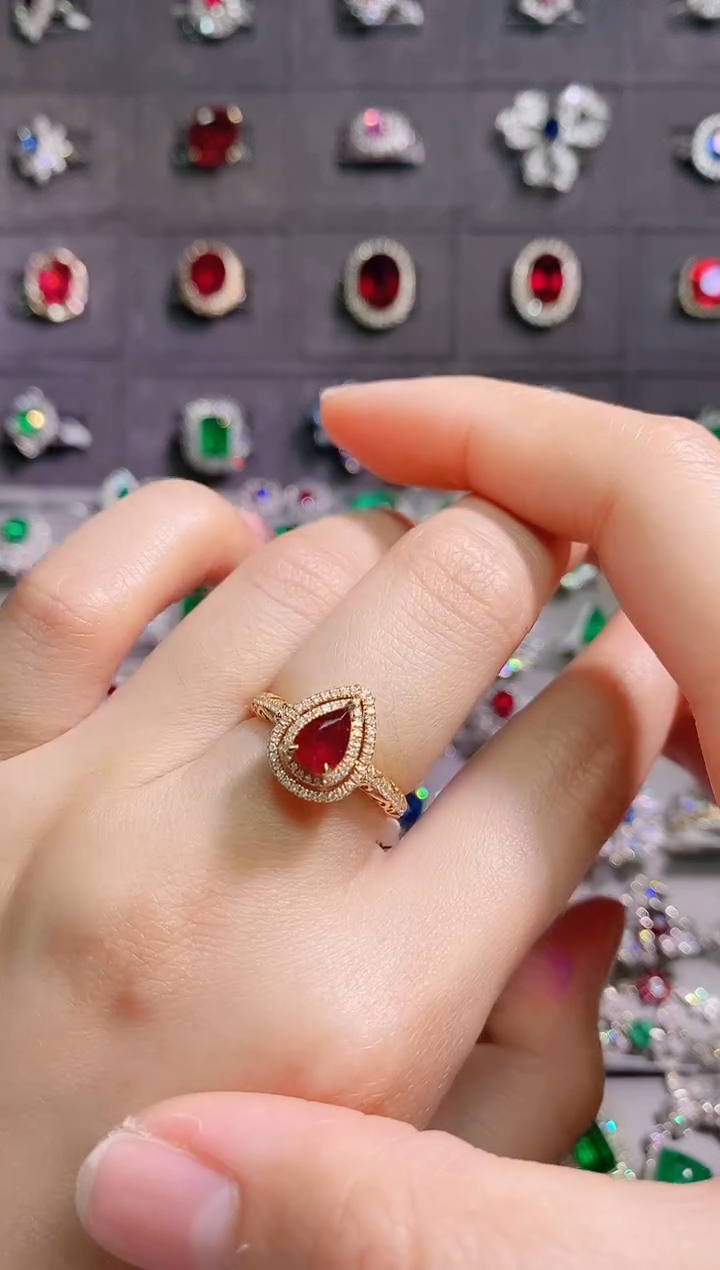 【闪购商品】红宝石18K金戒指18K金镶嵌.