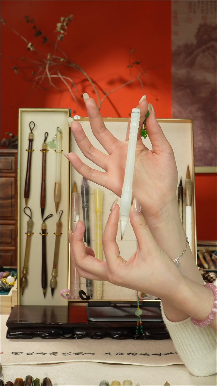 129号闪孤品高货毛笔链接 清水试笔 蘸墨不退