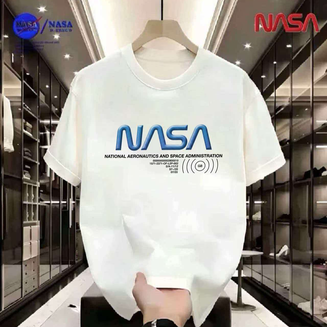 NASA联名夏季圆领短袖T恤微宽松时尚男女同款休闲百搭半袖