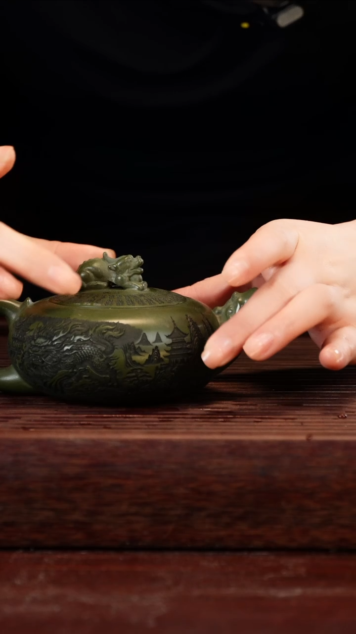 茶壶紫砂绿泥紫砂壶230cc左右
