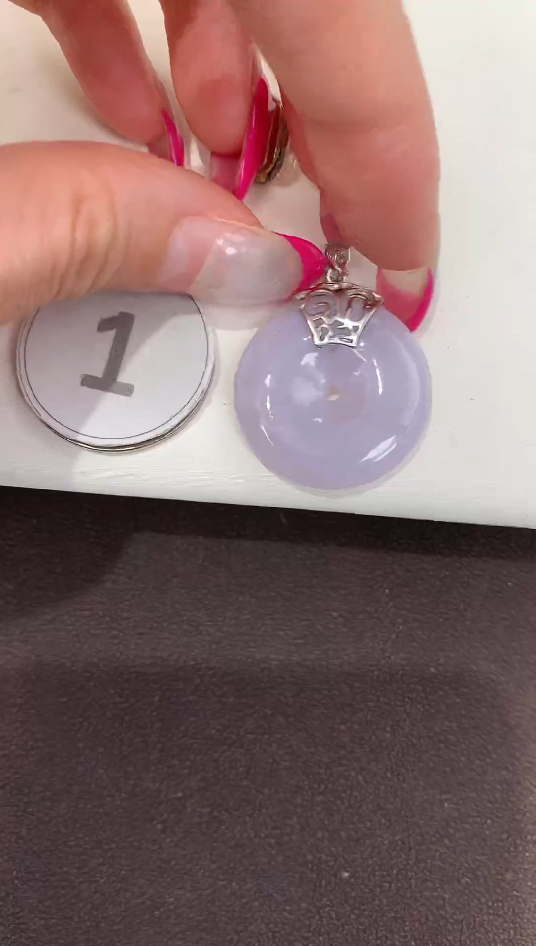 颈饰银S925镶嵌翡翠天然缅甸A货翡翠