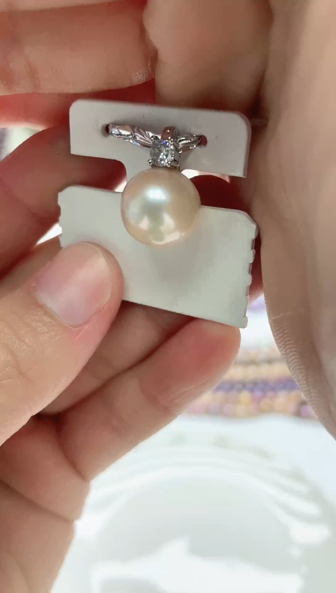 未镶嵌吊坠淡水珍珠白色系戴妃吊坠