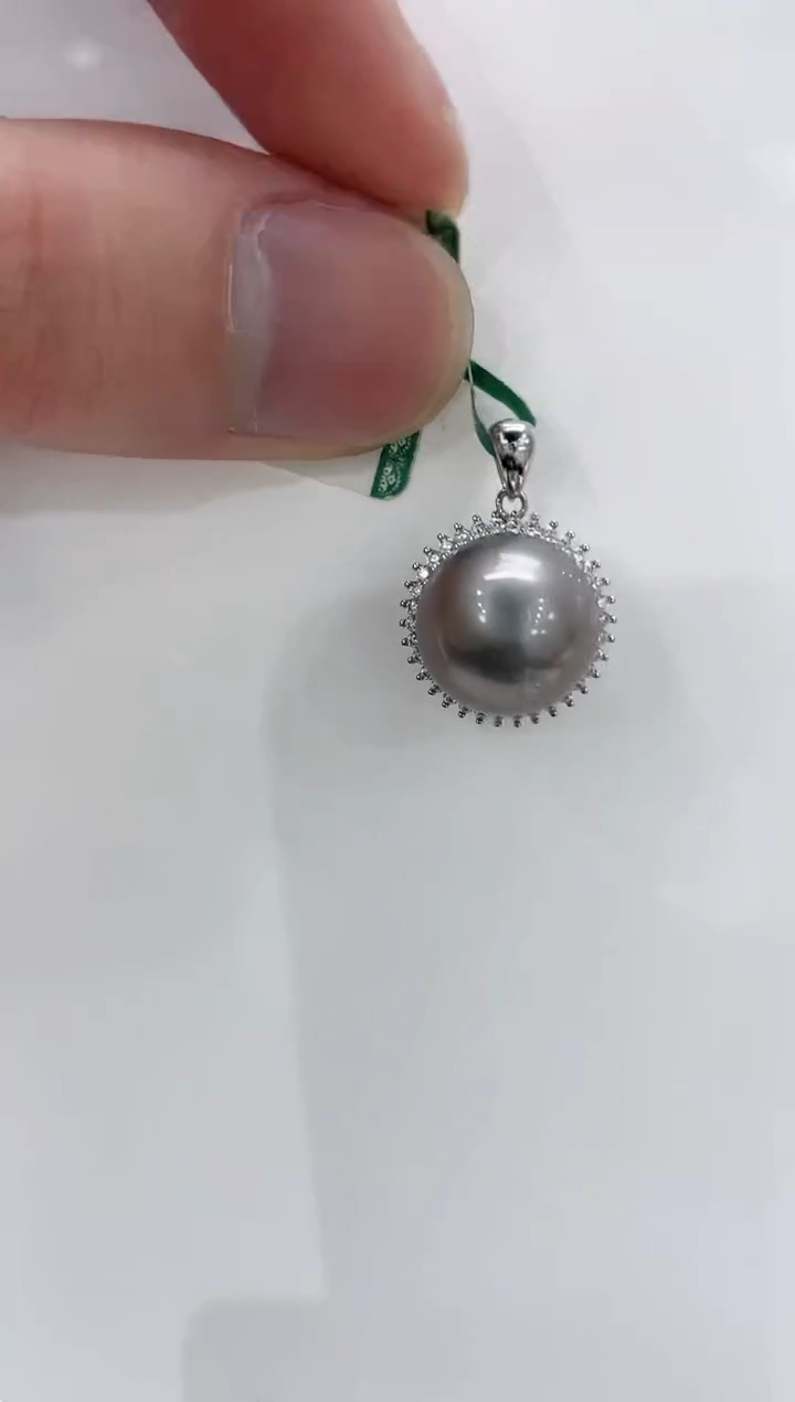 【闪购商品】海水珍珠吊坠(不含链)银S925镶嵌海水珍珠吊坠
