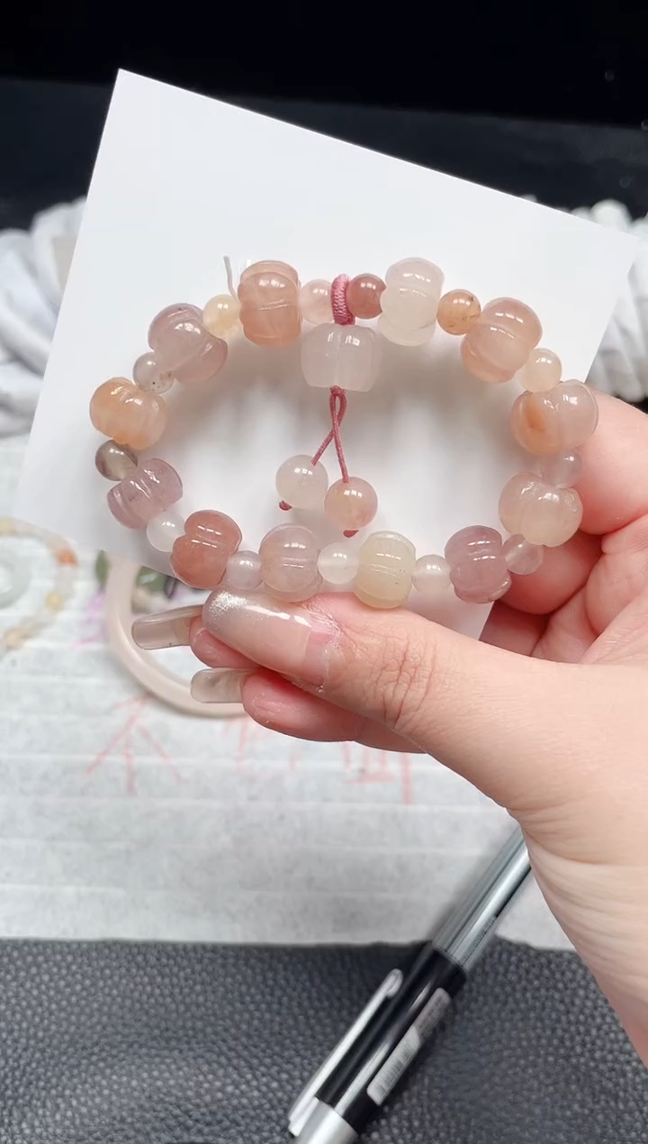 【闪购商品】石英质玉手镯未镶嵌金丝玉南瓜12