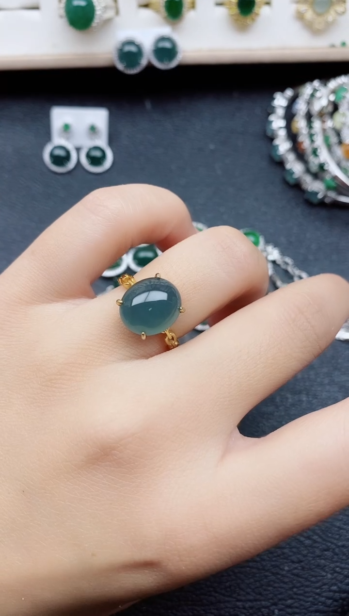 【闪购商品】翡翠戒指银S925镶嵌11111