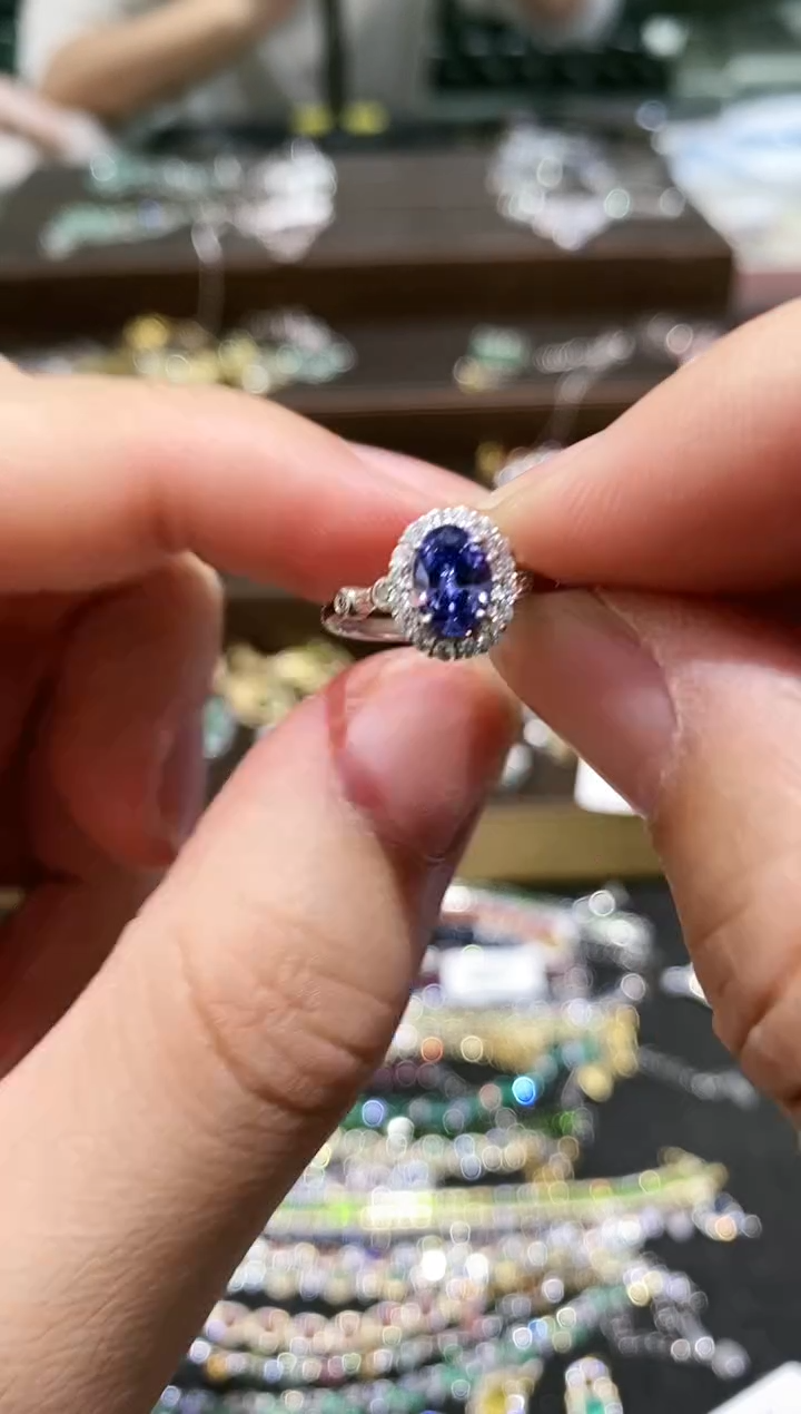 【闪购商品】坦桑石戒指银S925镶嵌戒指