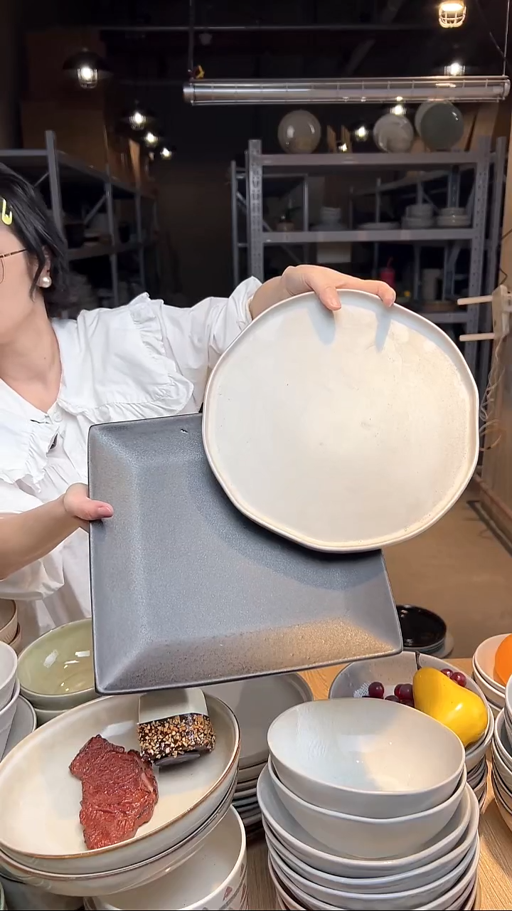 瓷410外贸尾货高温釉下彩陶瓷餐具默认微瑕