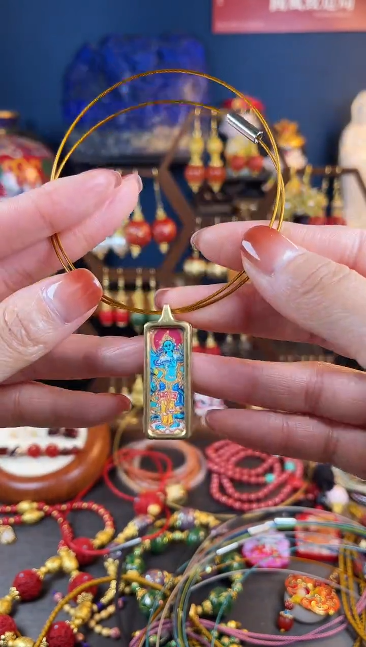 【闪购商品】吊坠条形钢圈唐卡吊坠