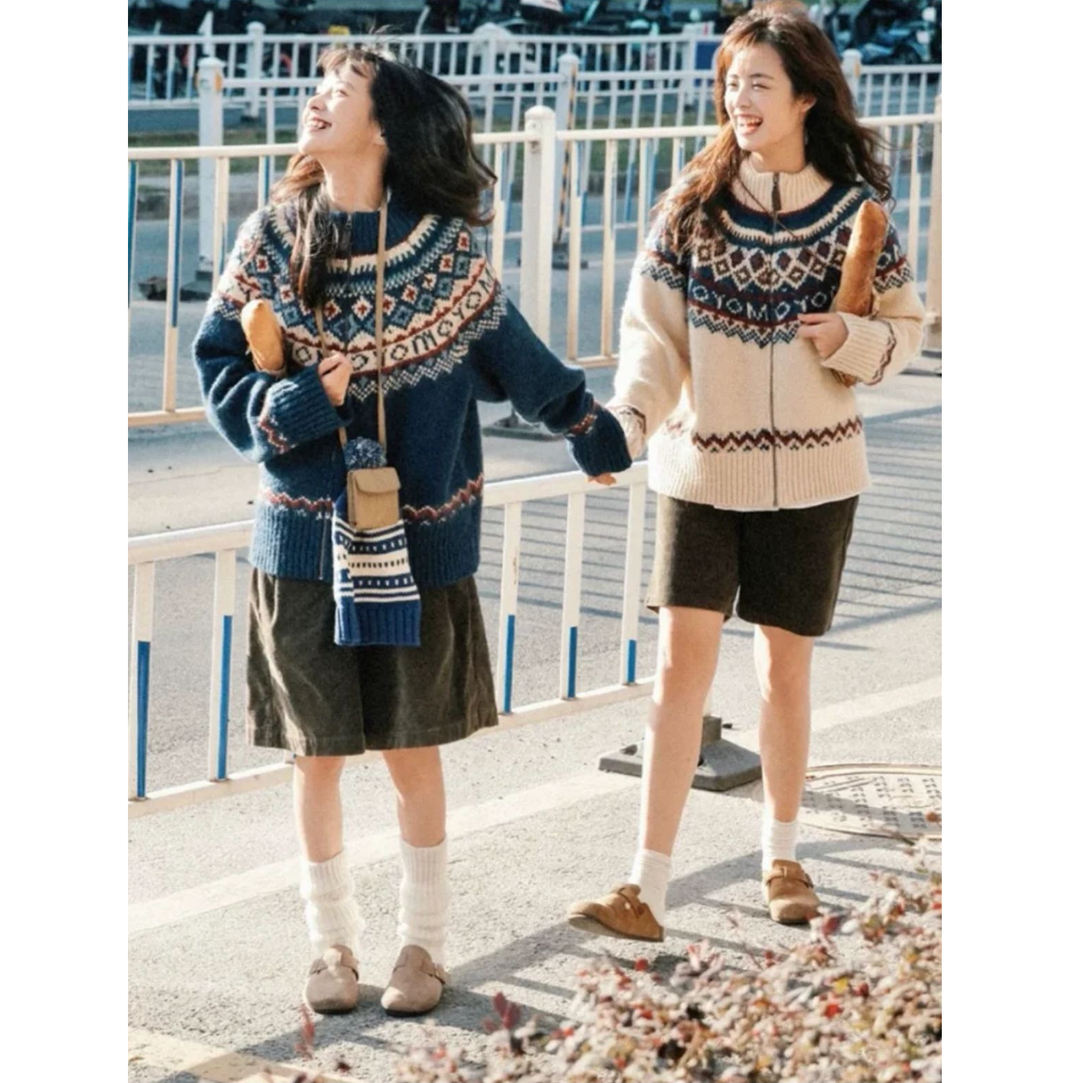 【大喜】韩系复古费尔岛半高领毛衣开衫