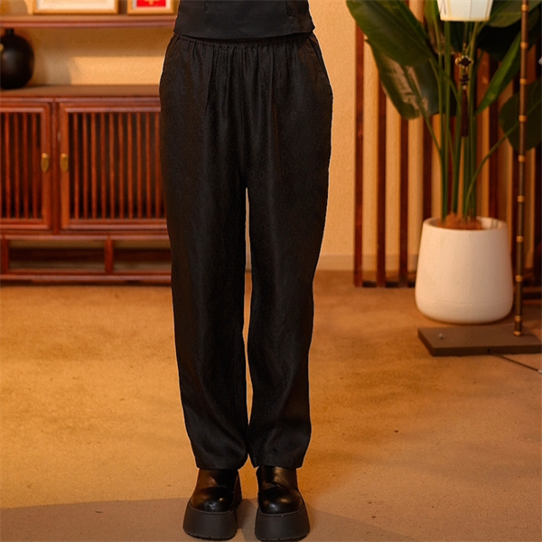 新中式国风 提花双面穿 春季百搭 休闲小脚裤11268 四叶草