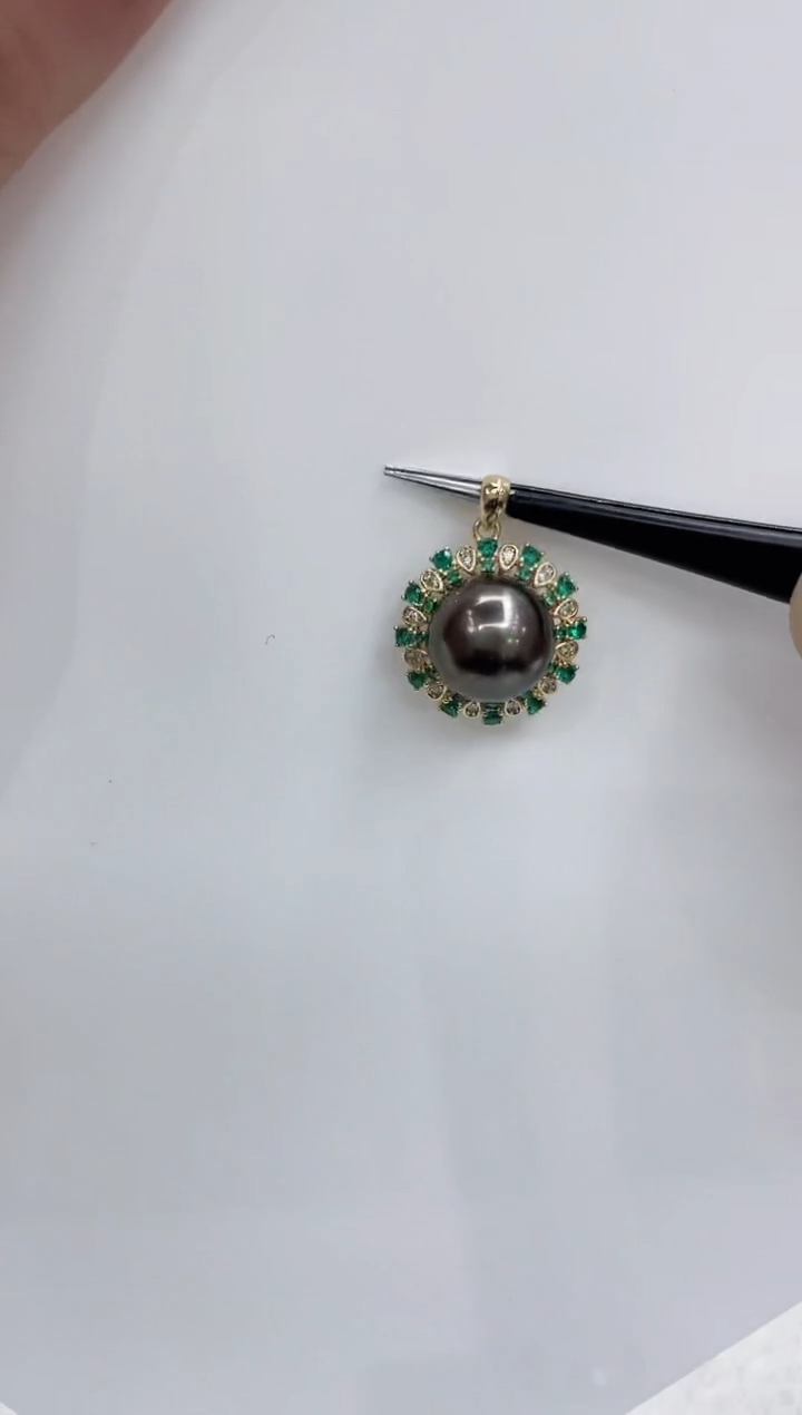 【闪购商品】海水珍珠吊坠(不含链)银S925镶嵌海水珍珠吊坠