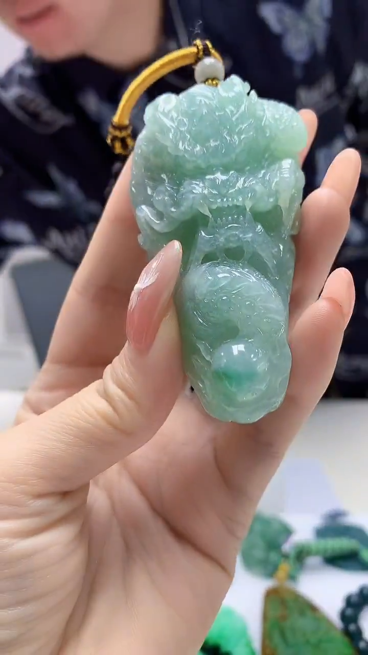 【闪购商品】定制翡翠未镶嵌4688DD-毛货挂件6