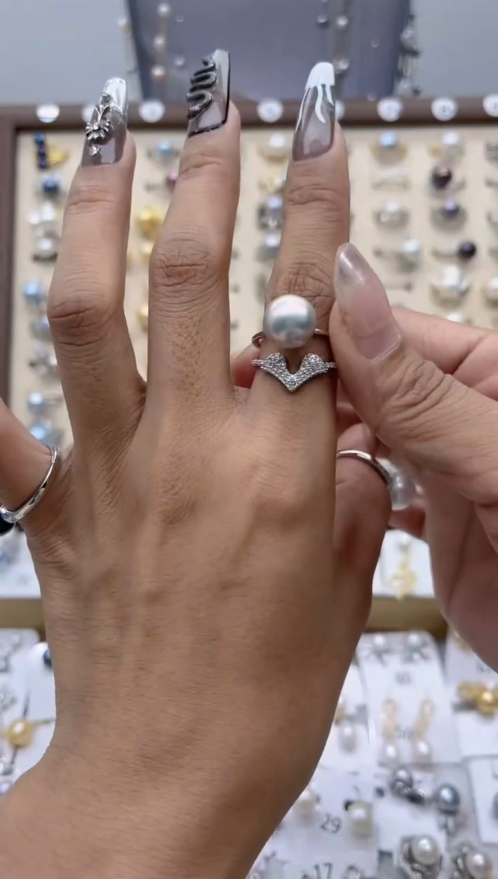 【闪购商品】淡水珍珠戒指合金19