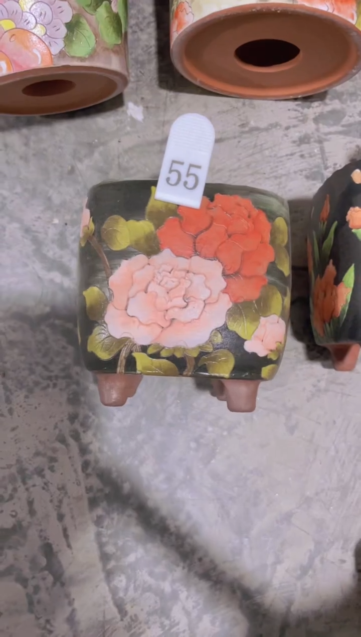 摆件55陶花岛花盆罐—手工痕迹默认，大小会有1-2公分误差