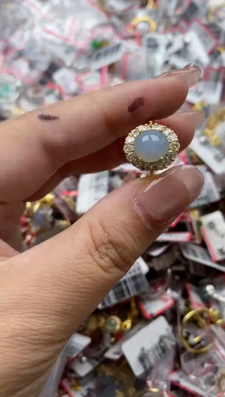 【闪购商品】翡翠戒指银S925镶嵌55555---3