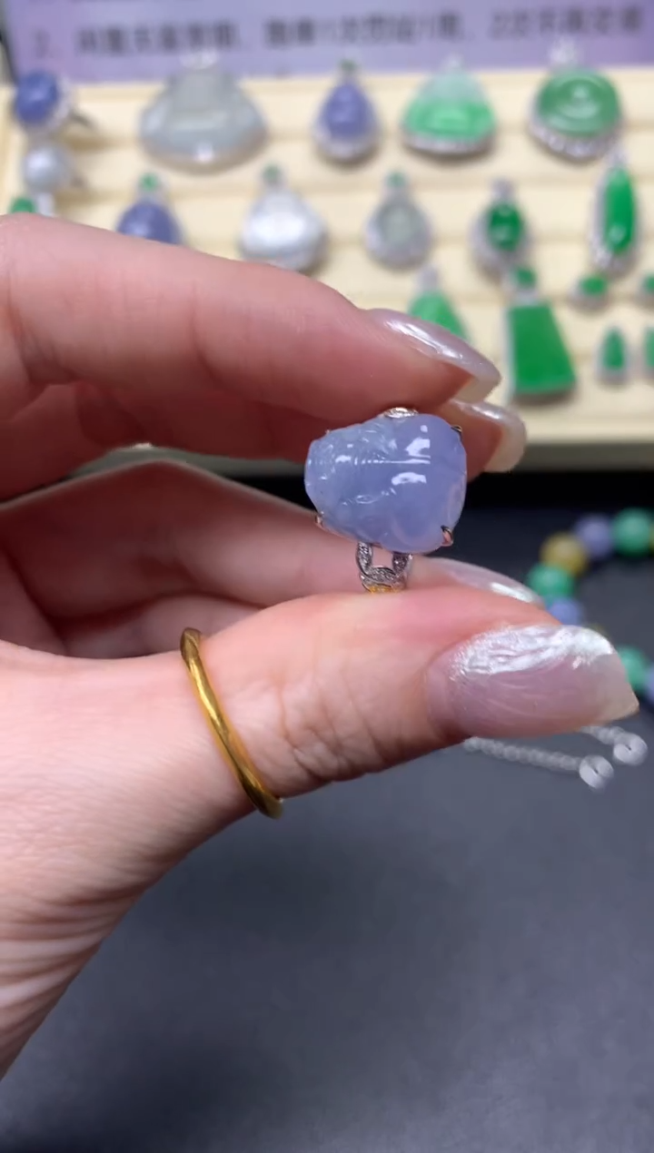 【闪购商品】翡翠戒指18K金镶嵌戒指|3500+350