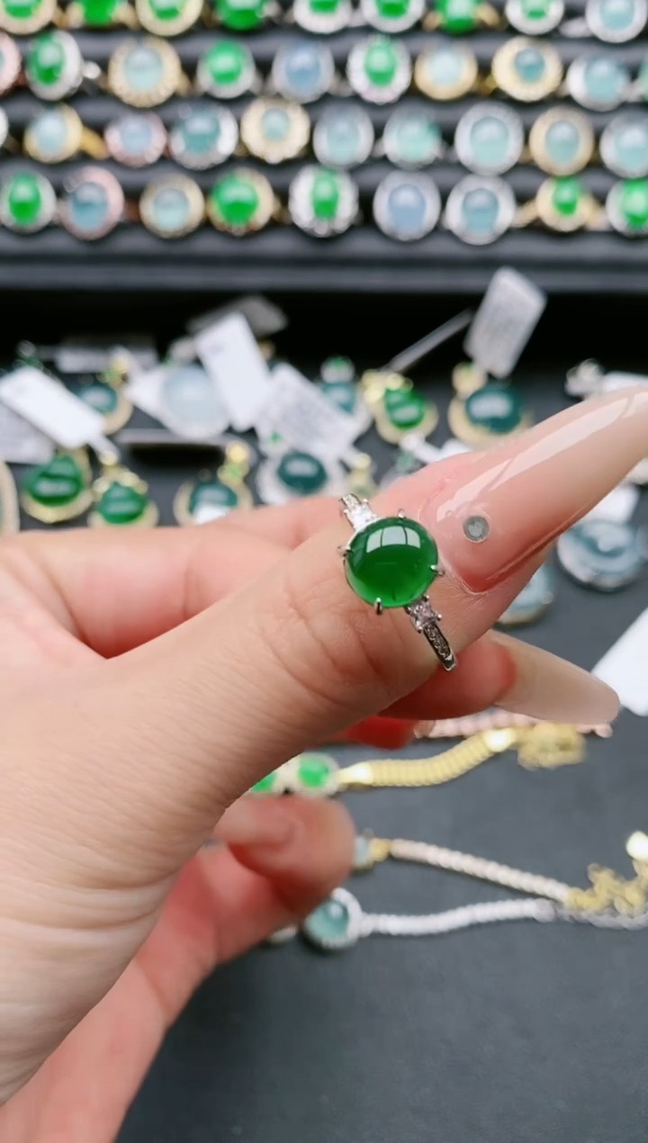 【闪购商品】翡翠戒指银S925镶嵌111111