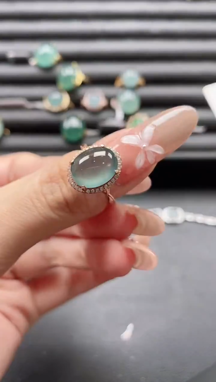 【闪购商品】翡翠戒指银S925镶嵌51511
