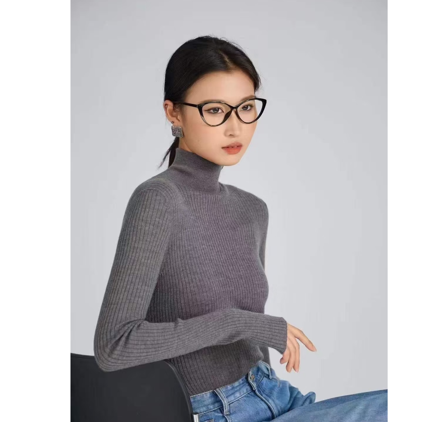 AMASS/阿玛施品质羊毛职场显瘦长袖针织衫5399640