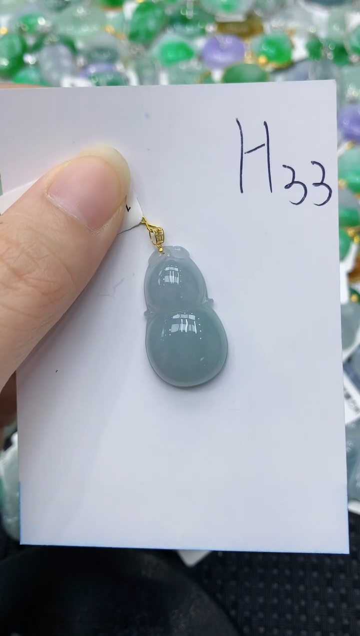 翡翠18K金镶嵌颈饰111111111