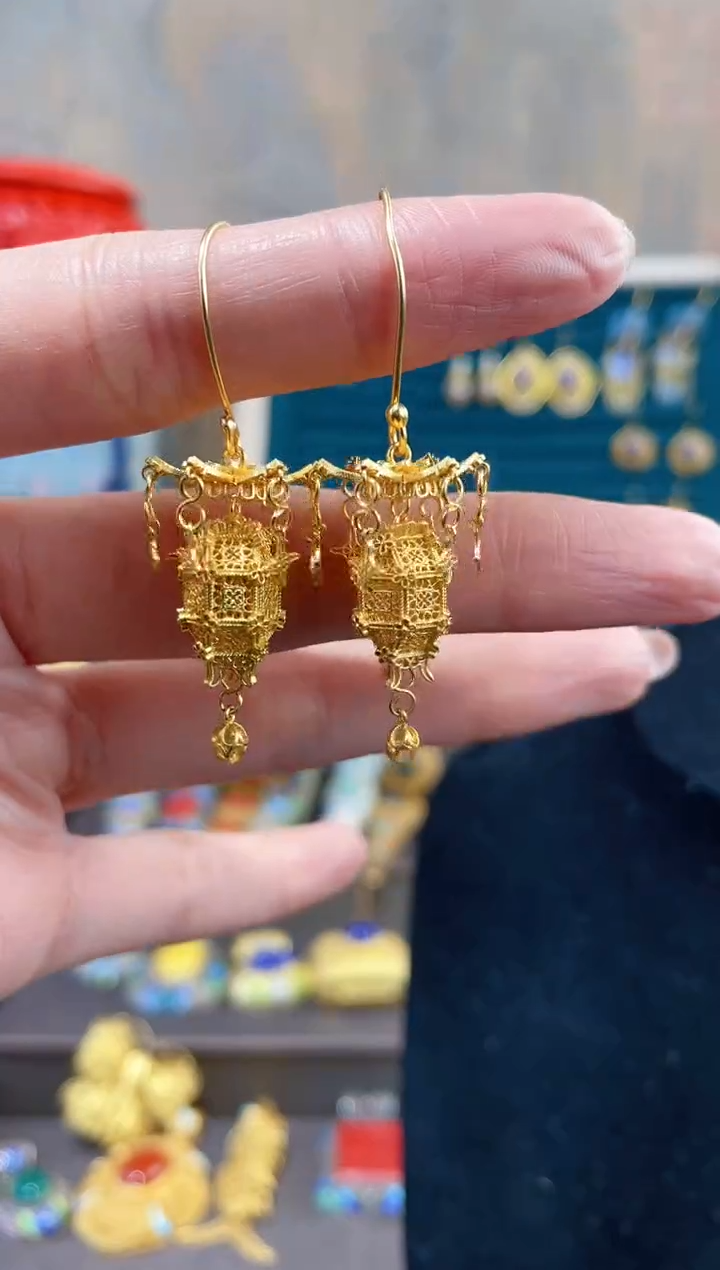 【闪购商品】非遗绝技花丝镶嵌耳环