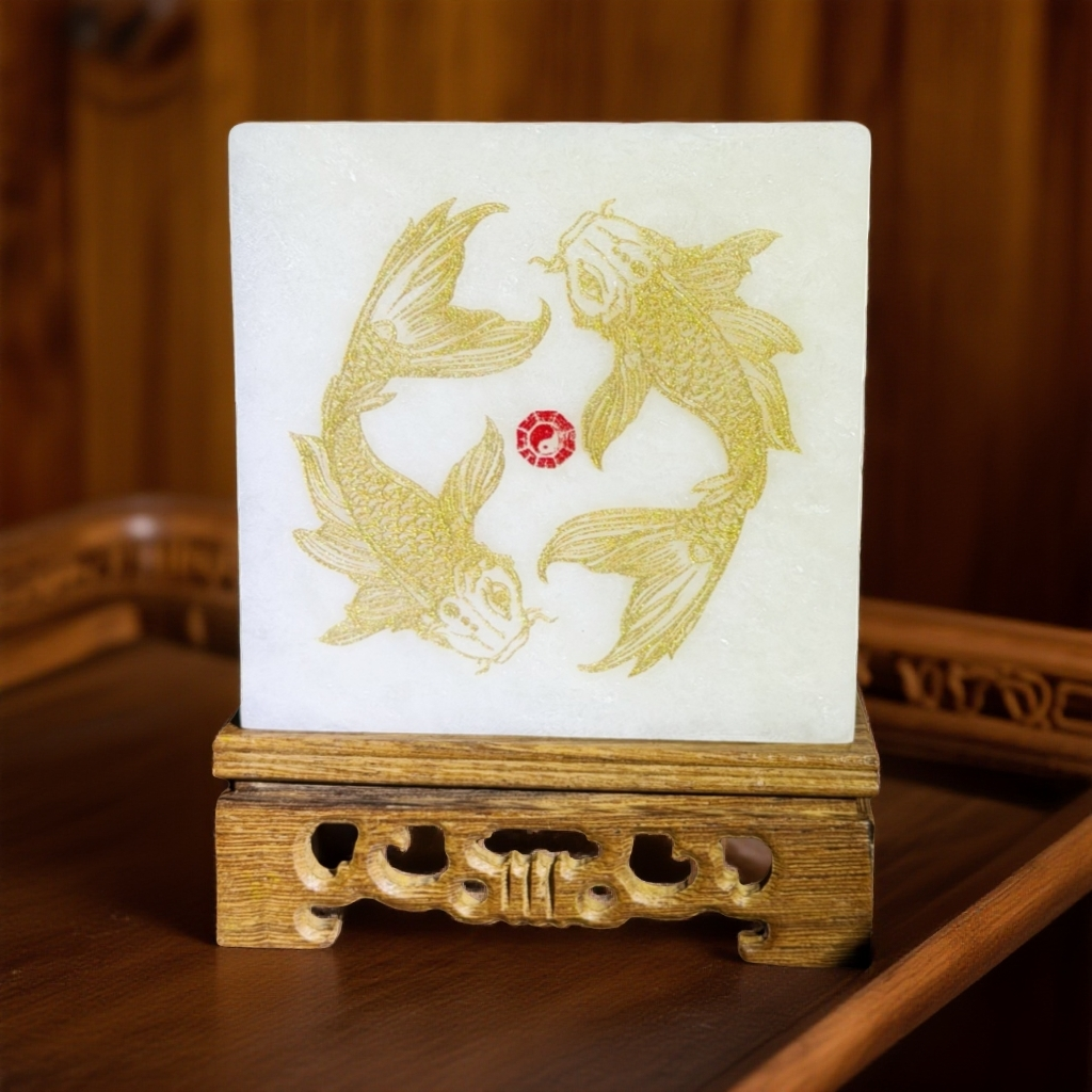 抖音质检先鉴后发出具和田玉证书保真保天然和田玉二斤太极鱼图